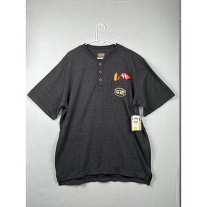 Schmidt Workwear Henley Shirt Mens XL Short Sleeve Pocket SMK18-11052 Charcoal
